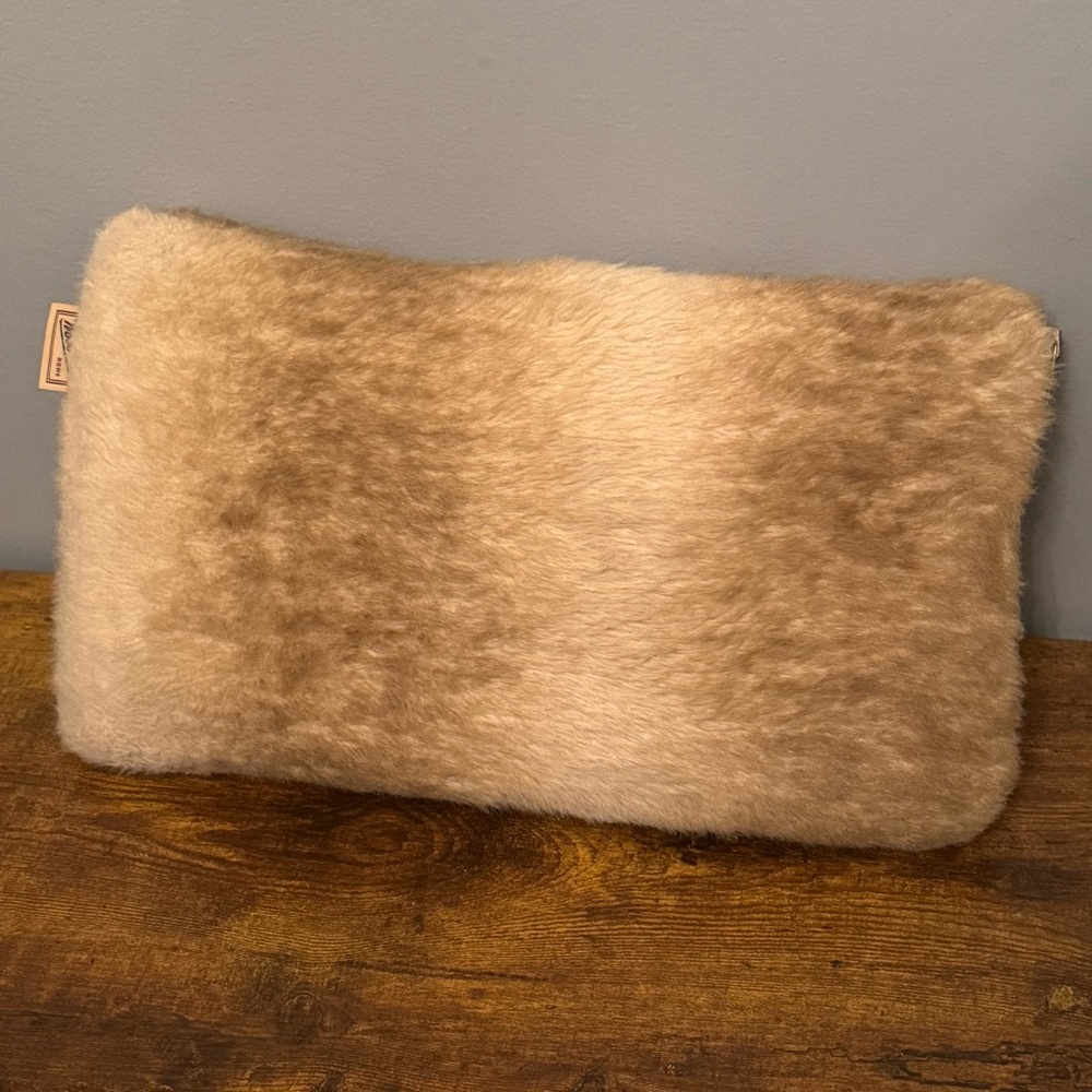 Woolrich Home Faux Fur Throw Pillow Tan Cream Rustic Cabin Lodge Decor
